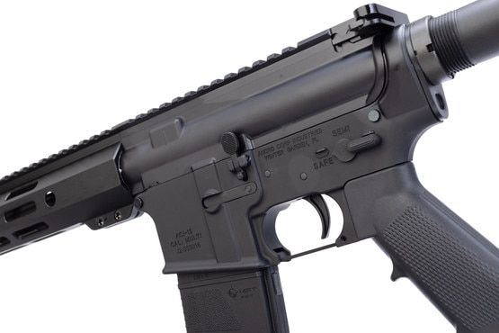 AR-15 pistol with Multi marked lower.